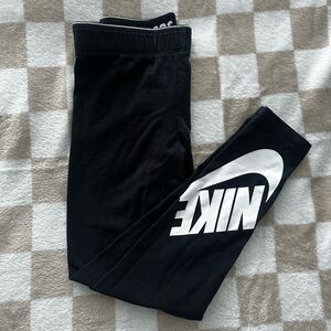 Nike Kids Black and White Logo Leggings